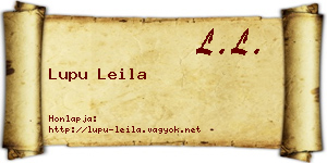 Lupu Leila névjegykártya